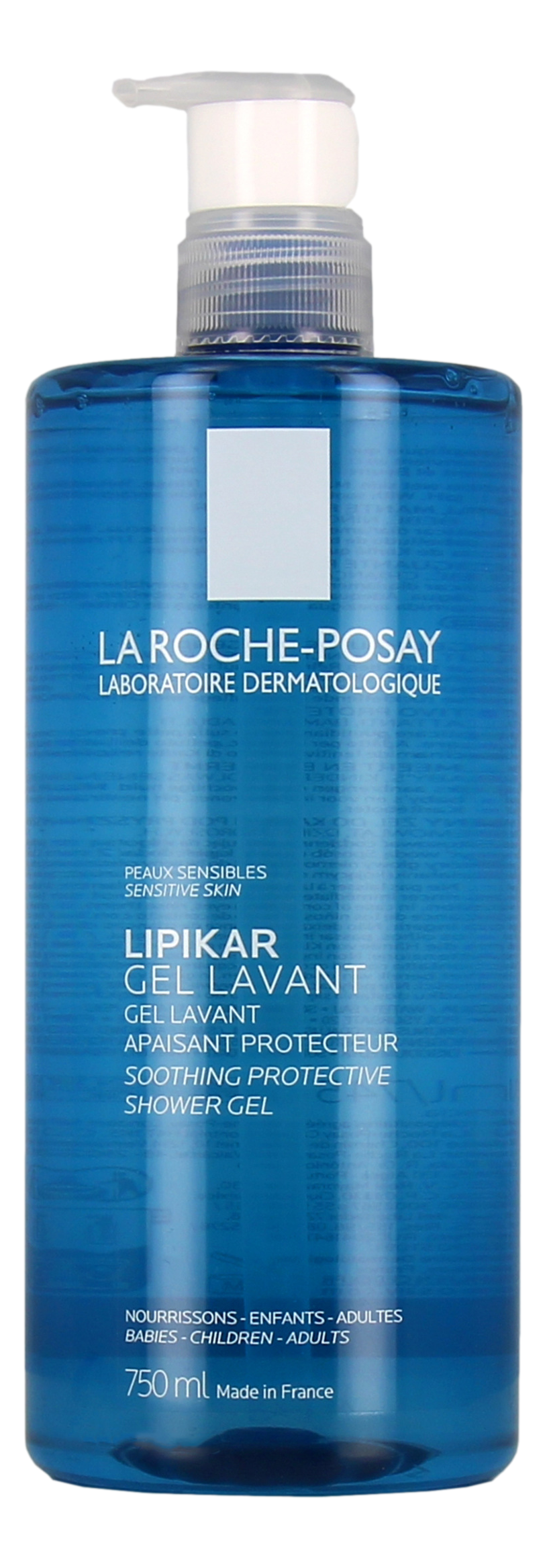 LIPIKAR Gel lavant   apaise immédiatement les peaux sèches à très sèches, et à tendance eczéma atopique de toute la famille 750ml